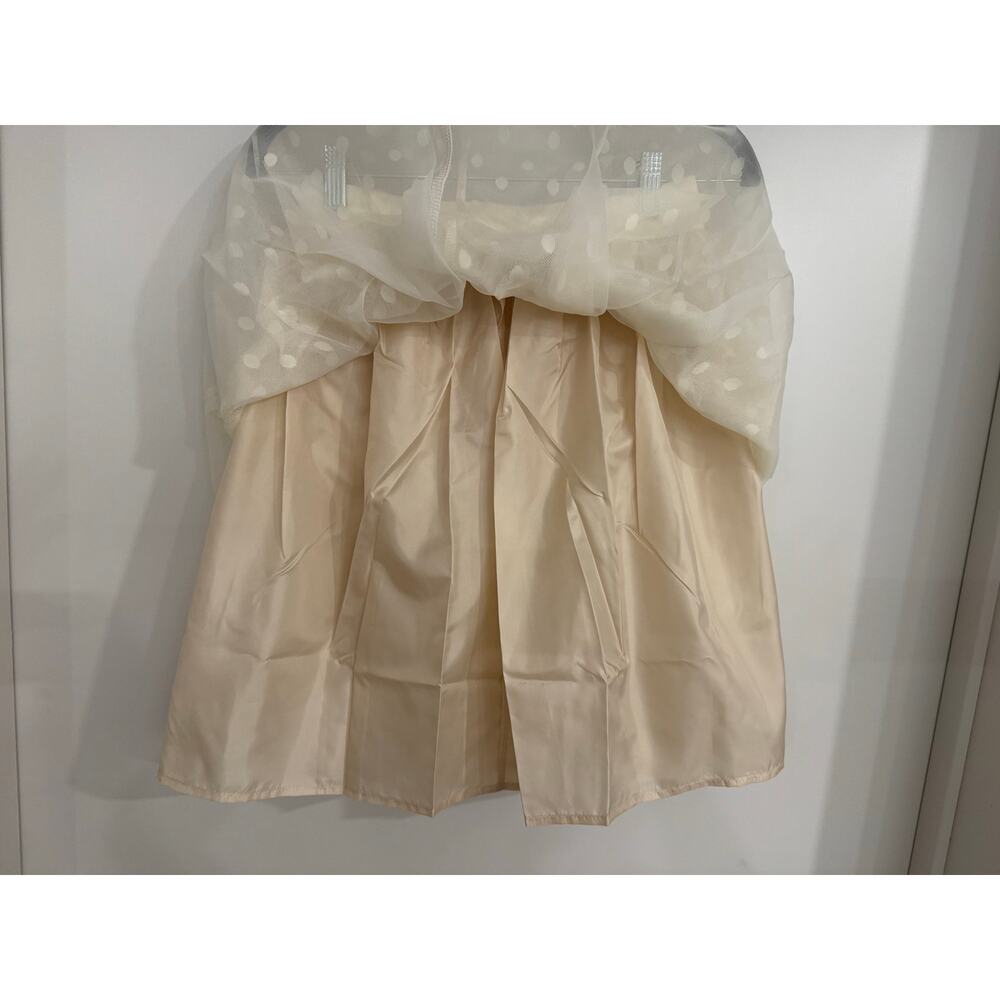 Tulip B Ivory Polka Dot Tulle Skirt Small Layered Mesh Satin Waist NEW - Picture 7 of 12